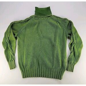 Vintage Diesel Women's Cable Knit Size M Pullover Turtleneck Sweater Green